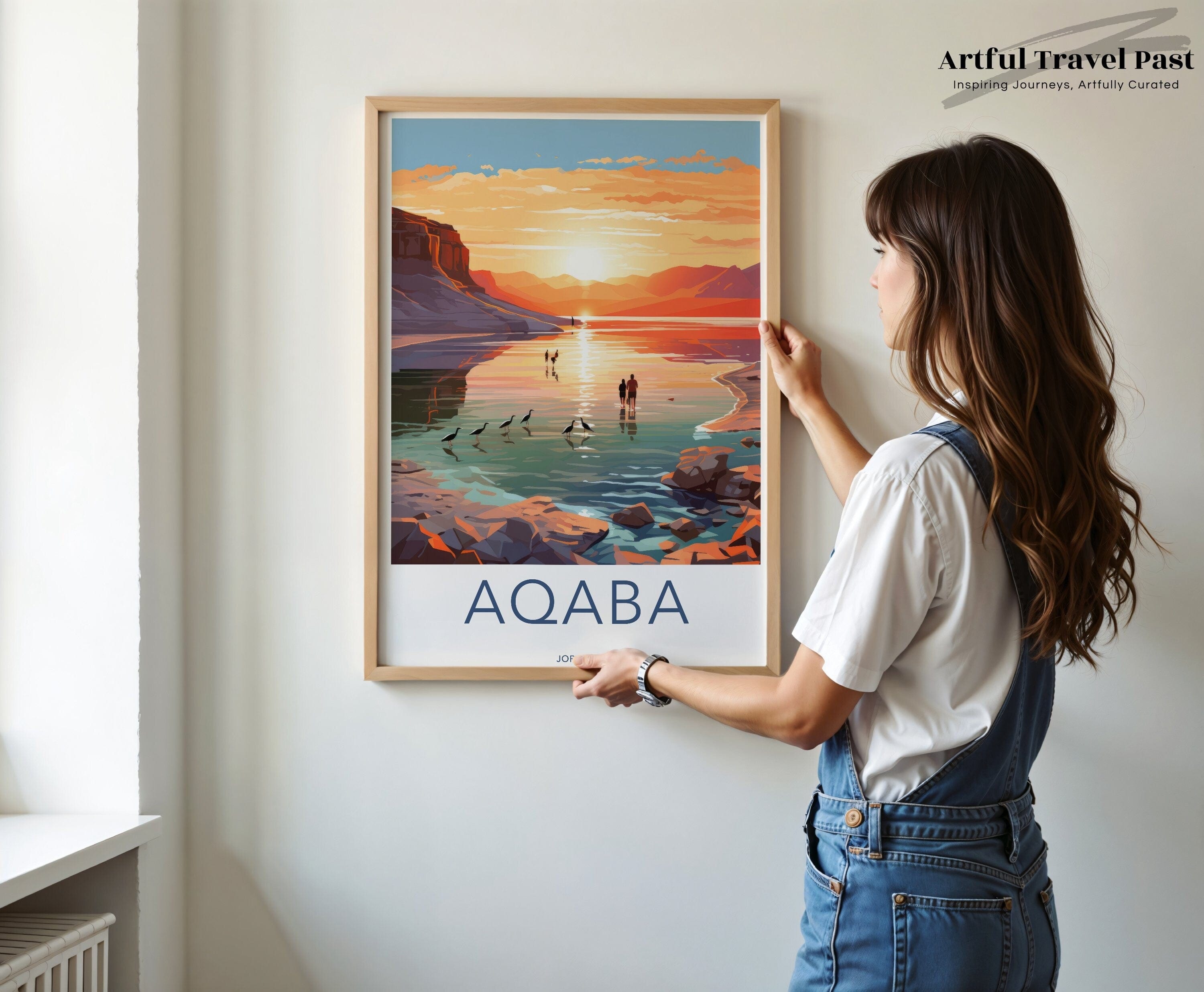 Wall Art Aqaba Poster | Coastal Sunset Print | Jordan Wall Art