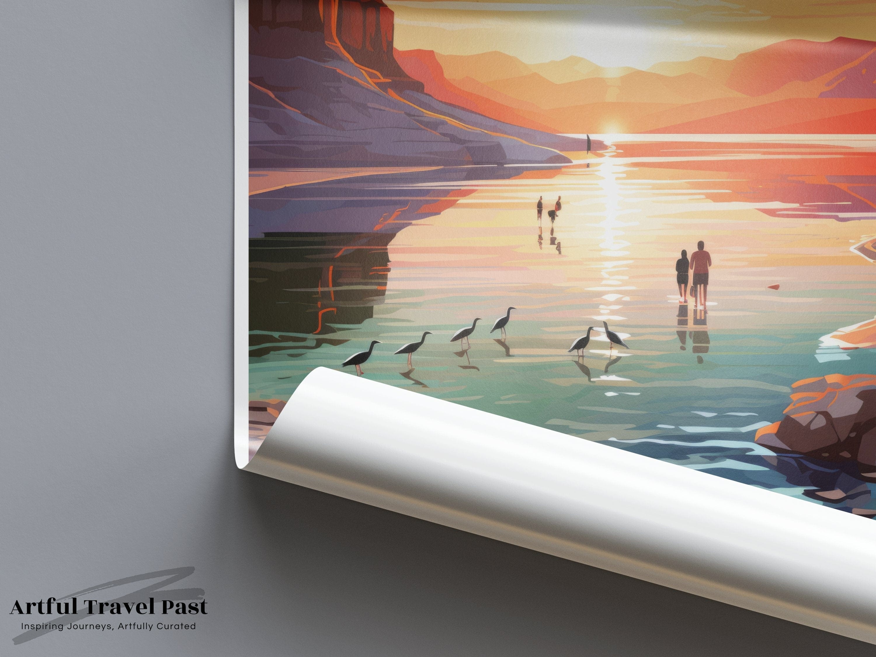 Wall Art Aqaba Poster | Coastal Sunset Print | Jordan Wall Art