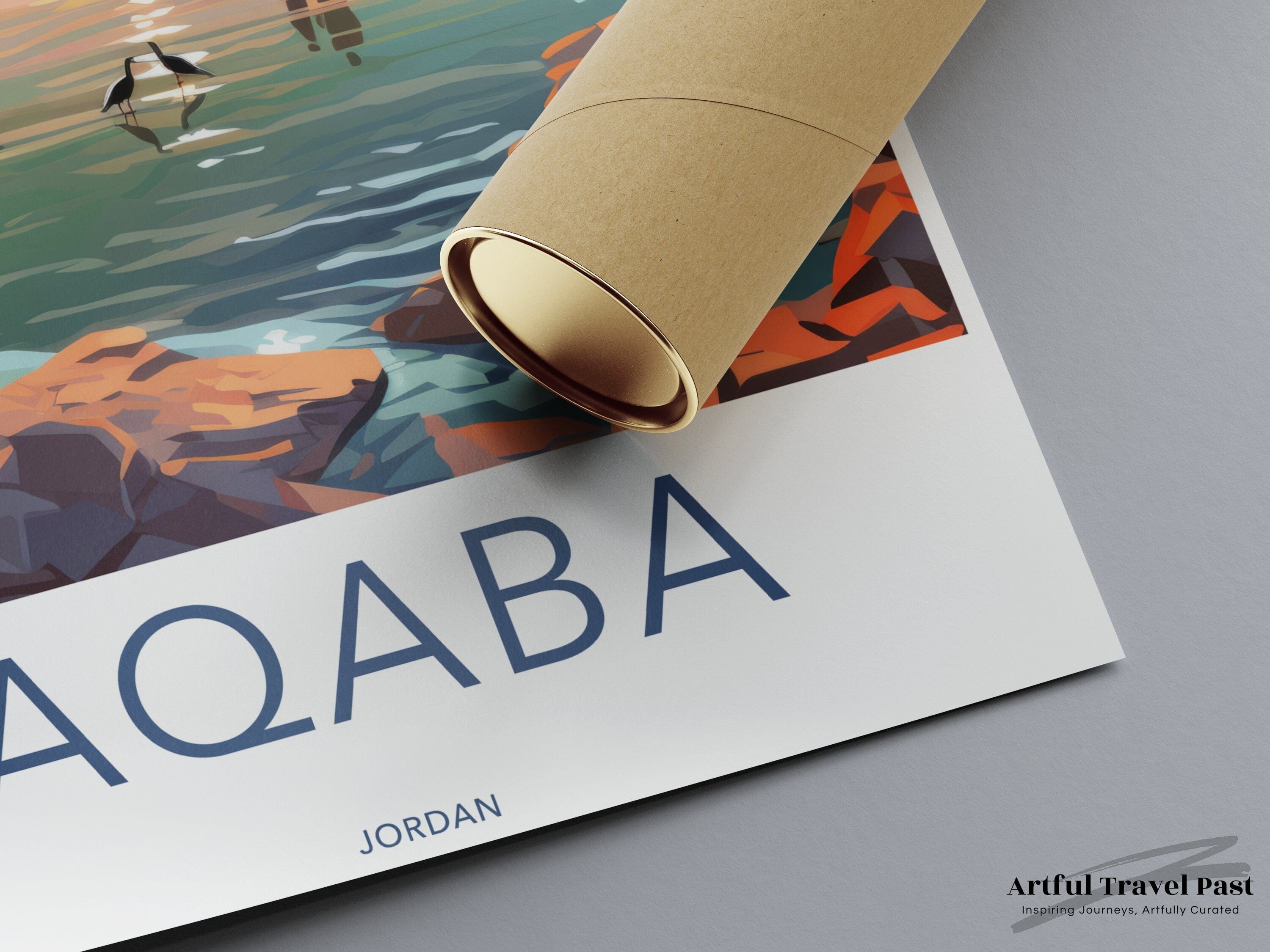 Wall Art Aqaba Poster | Coastal Sunset Print | Jordan Wall Art