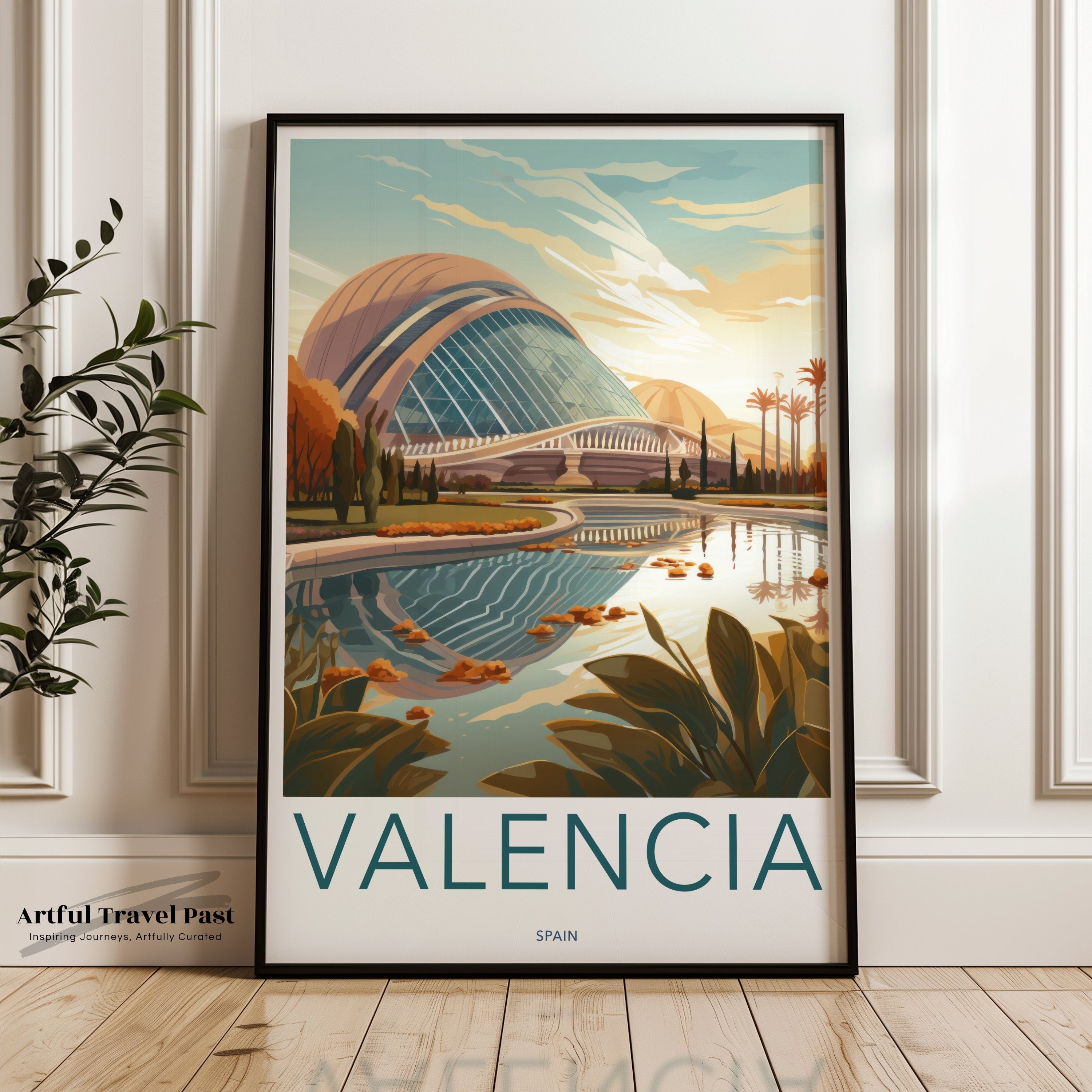 Valencia Spain Modern Wall Art Print, Cityscape Poster, Contemporary Travel Decor, Vibrant City Landscape Art, Scenic Artwork for Home