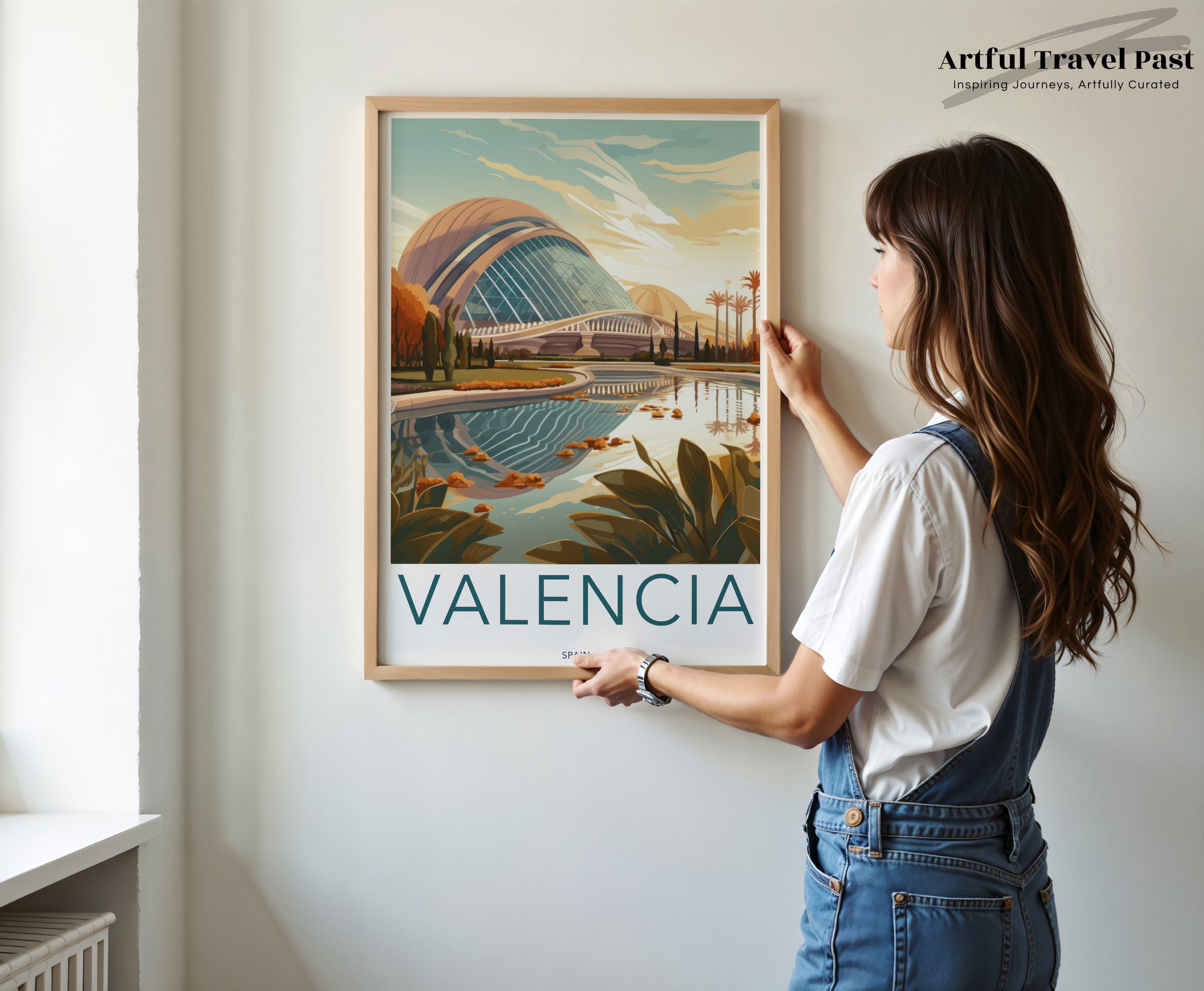 Valencia Spain Modern Wall Art Print, Cityscape Poster, Contemporary Travel Decor, Vibrant City Landscape Art, Scenic Artwork for Home