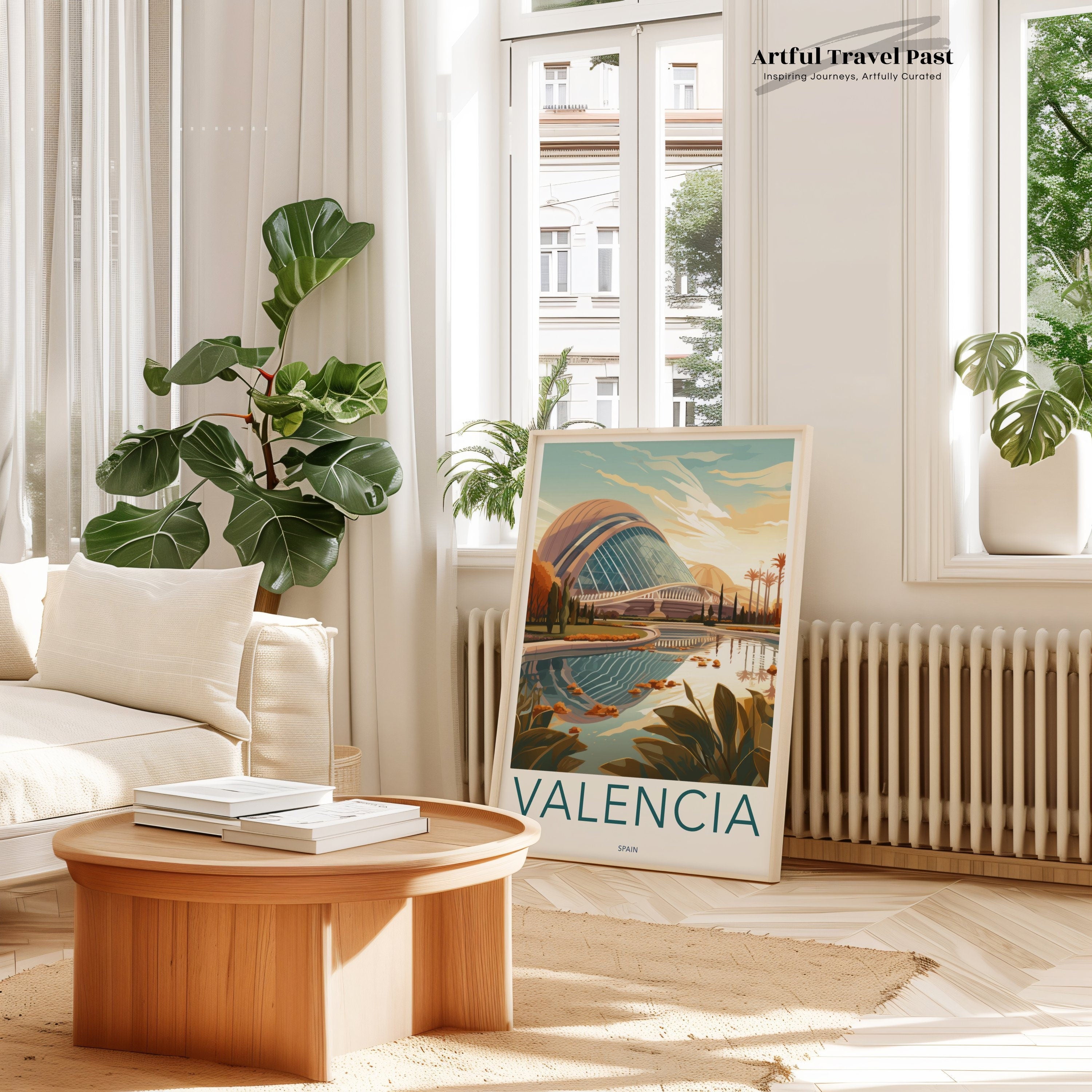 Valencia Spain Modern Wall Art Print, Cityscape Poster, Contemporary Travel Decor, Vibrant City Landscape Art, Scenic Artwork for Home