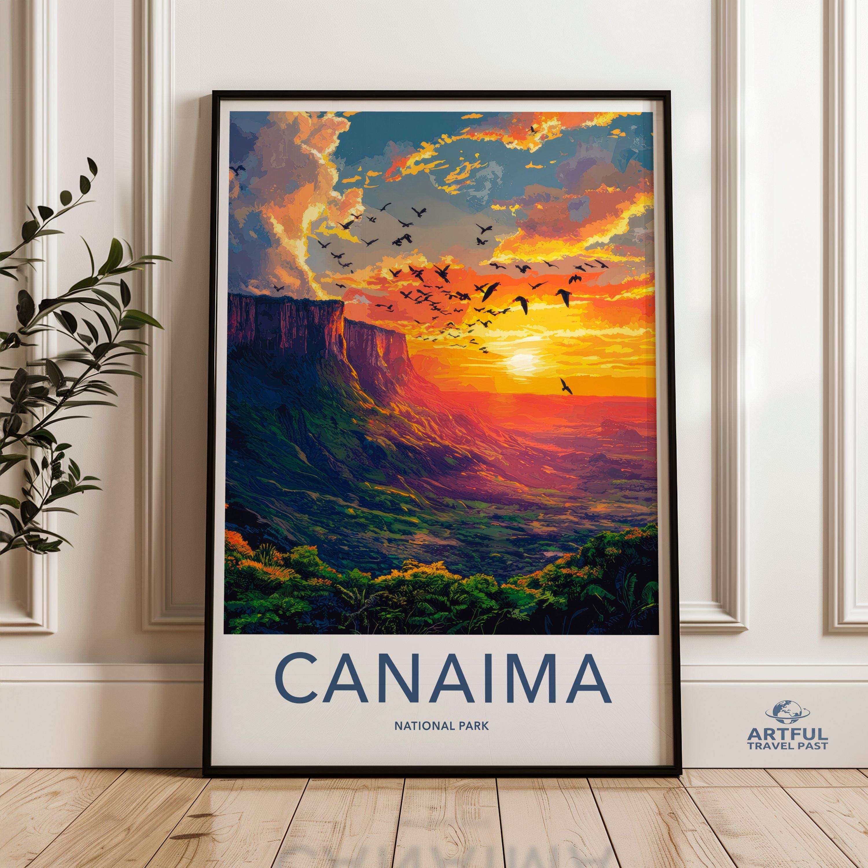 Canaima National Park Wall Art, Vibrant Sunset Landscape Print, Nature Inspired Decor, Scenic Art for Home or Office