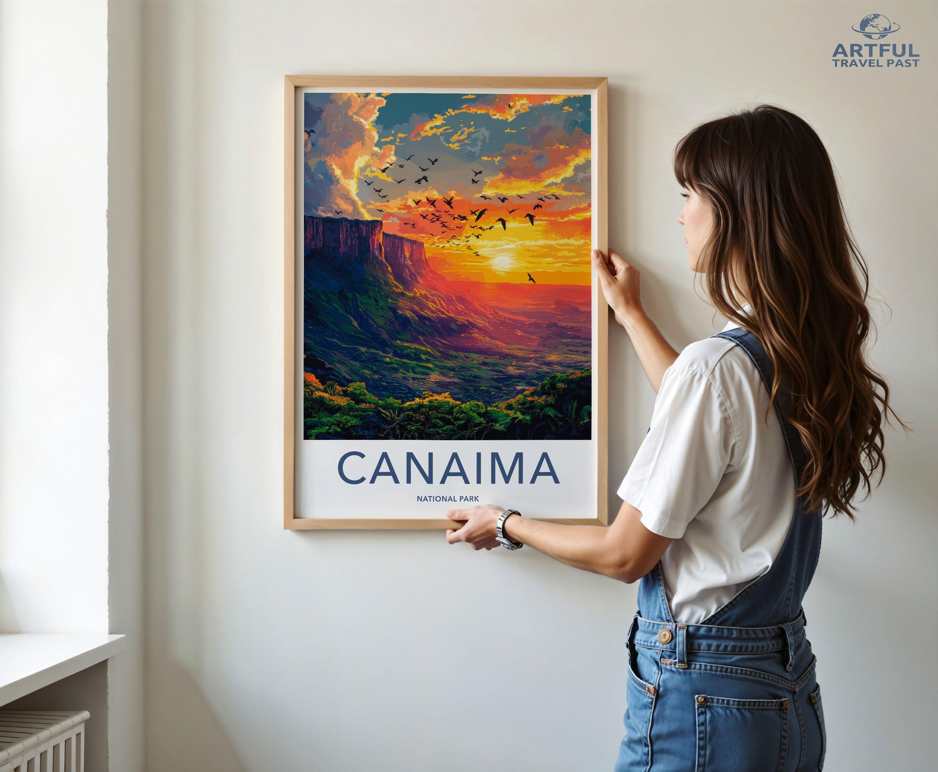 Canaima National Park Wall Art, Vibrant Sunset Landscape Print, Nature Inspired Decor, Scenic Art for Home or Office