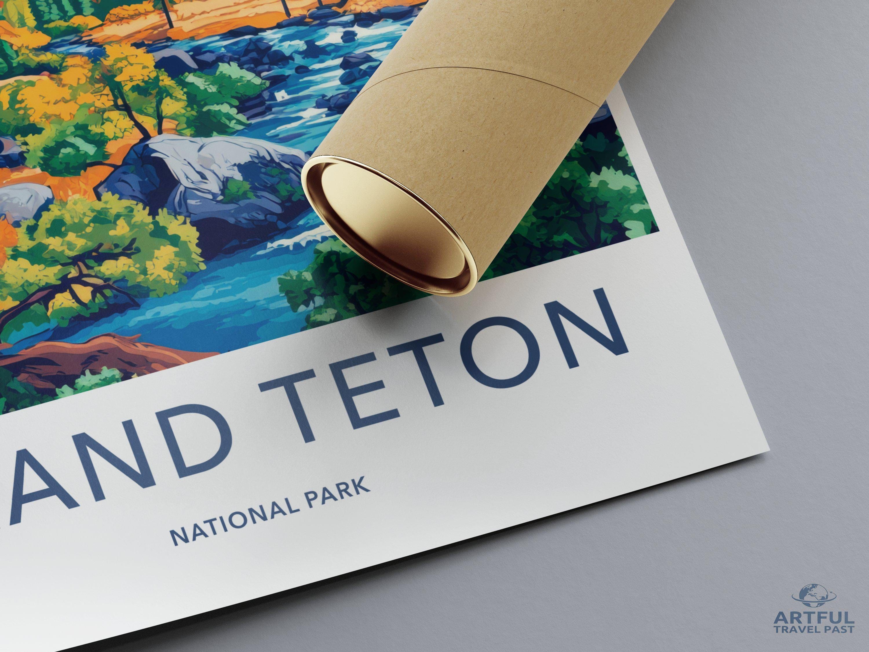 Grand Teton National Park Wall Art Print, Mountain Landscape Poster, Nature Decor for Home, Scenic Artwork for Living Room