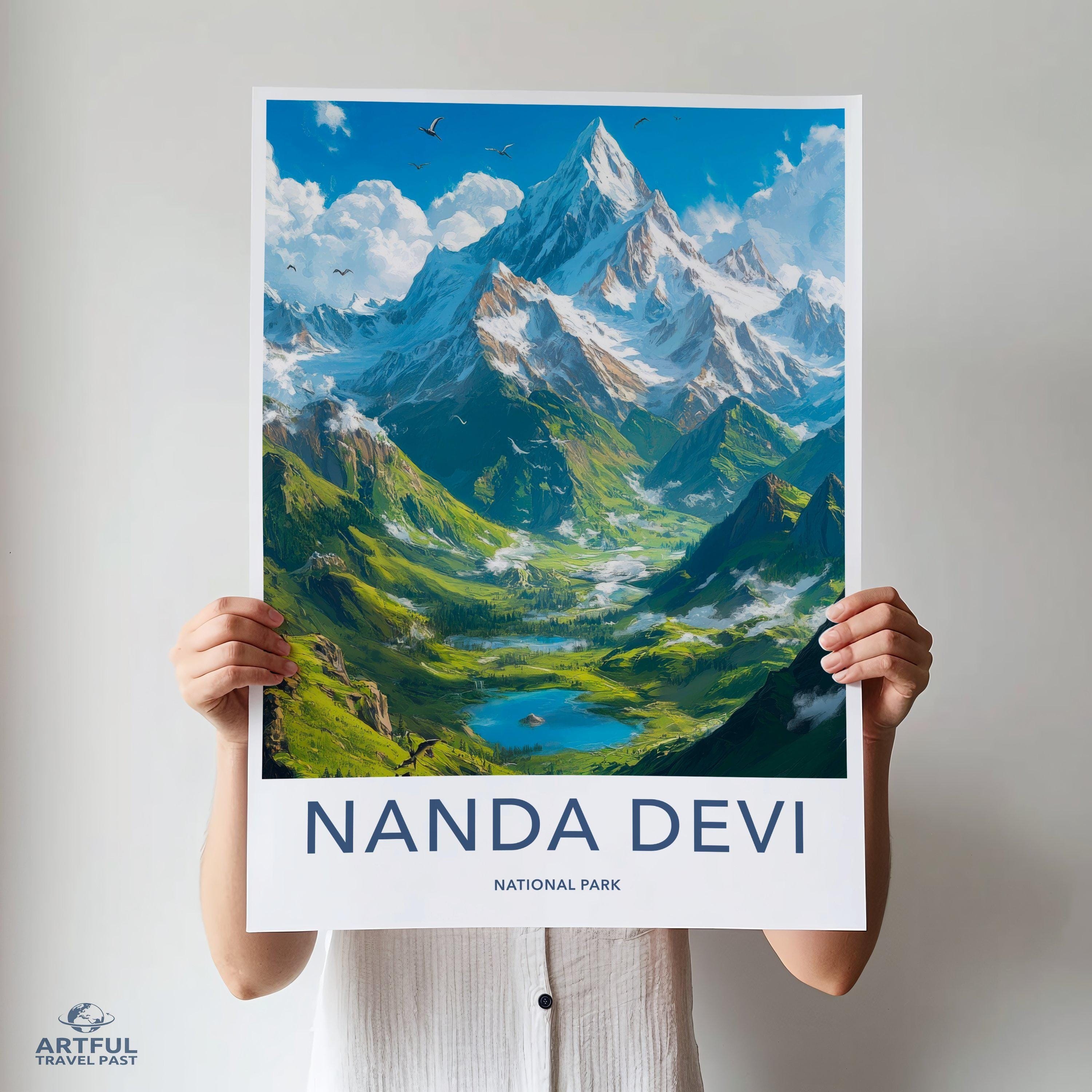 Nanda Devi National Park Wall Art, Nature Landscape Print, Himalayan Mountain Poster, Scenic Wilderness Decor, Travel Artwork