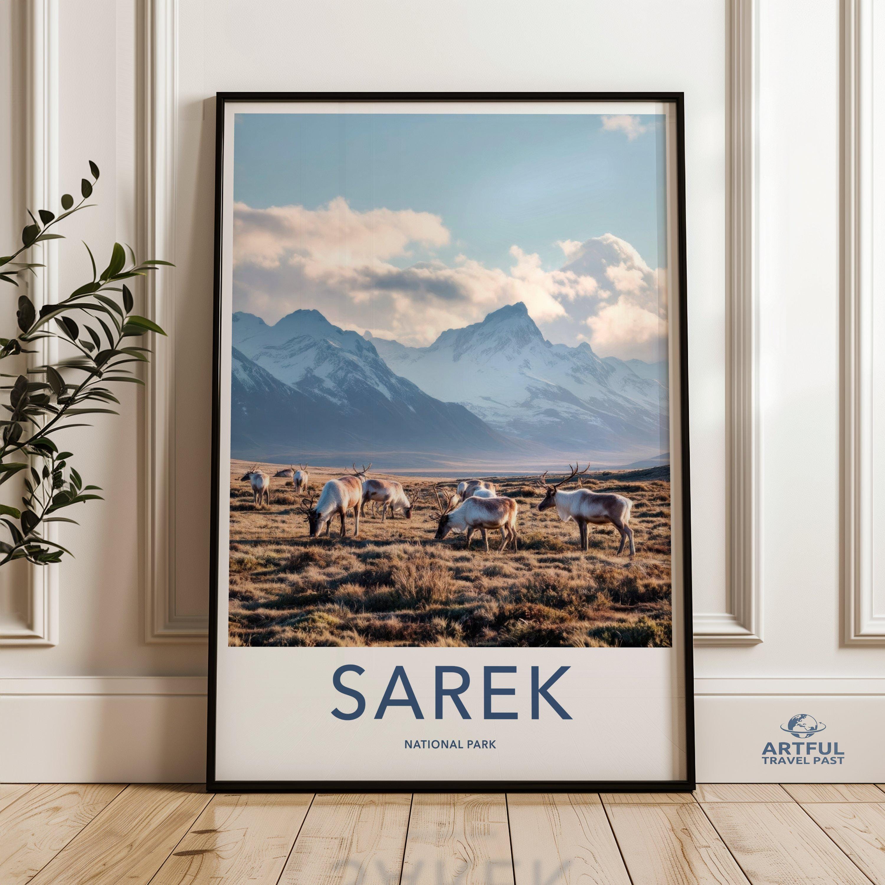 Sarek National Park Reindeer Scenery Wall Art, Beautiful Nature Landscape Print, Stunning Wildlife Photography Decor