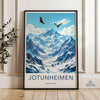 Jotunheimen National Park Wall Art, Scenic Mountain Print, Winter Landscape Poster, Nordic Nature Artwork, Majestic Snowy Peaks