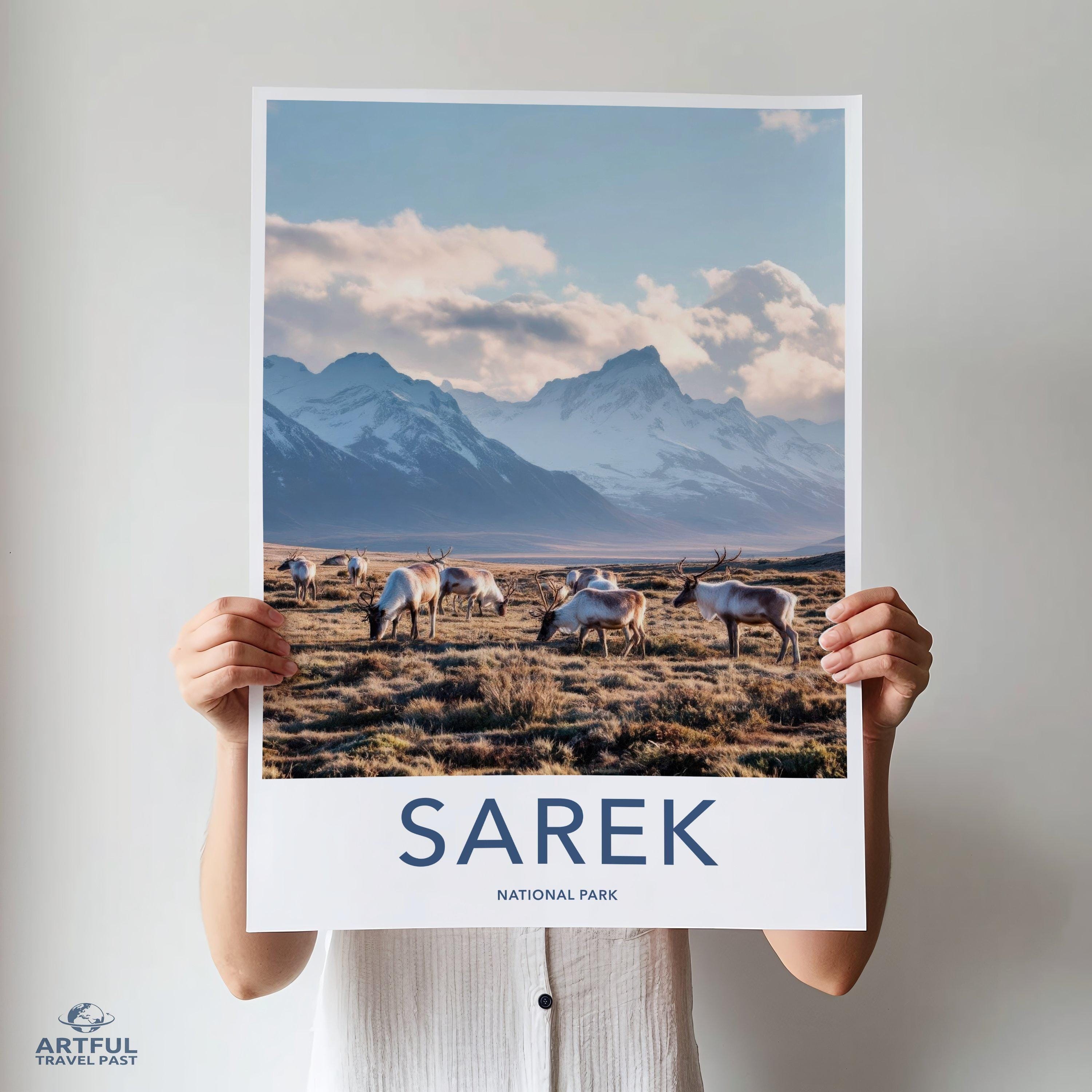 Sarek National Park Reindeer Scenery Wall Art, Beautiful Nature Landscape Print, Stunning Wildlife Photography Decor