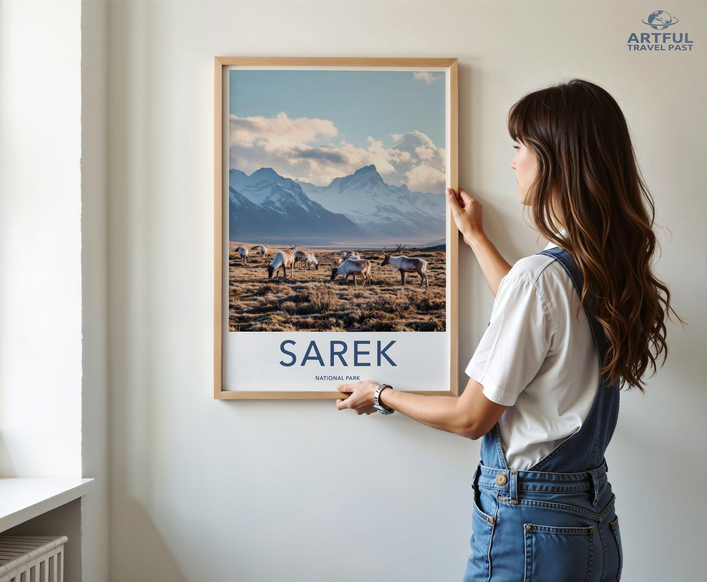 Sarek National Park Reindeer Scenery Wall Art, Beautiful Nature Landscape Print, Stunning Wildlife Photography Decor