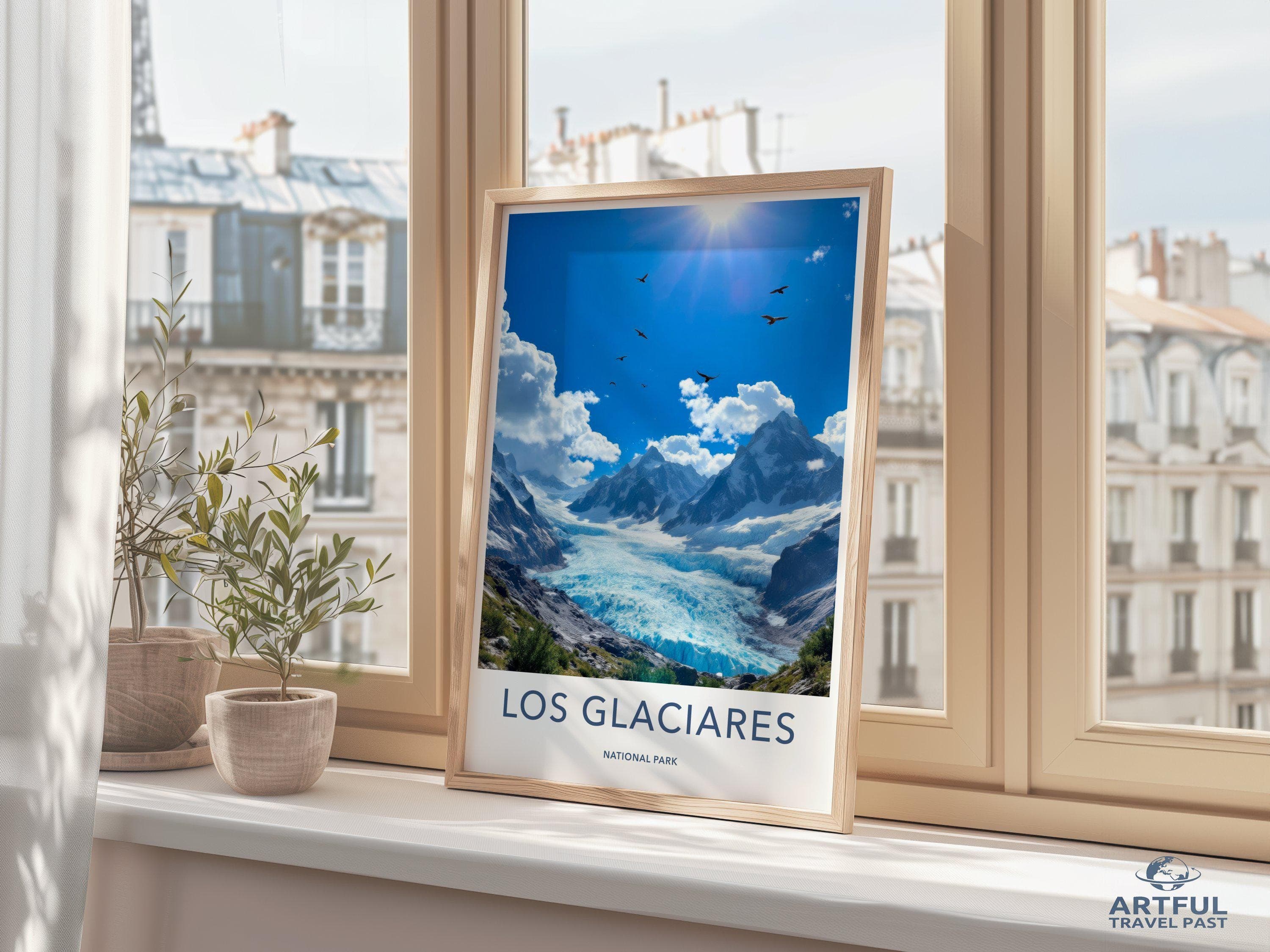 Los Glaciares National Park wall art, Stunning mountain wall print, Nature landscape poster, Glacier scenery art, Inspirational decor