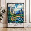 Grand Teton National Park Wall Art Print, Mountain Landscape Poster, Nature Decor for Home, Scenic Artwork for Living Room