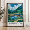 Jiuzhaigou National Park Wall Art, Scenic Landscape Print, Nature Poster, Mountain Lake Artwork, Home Decor, Travel Lover Gift