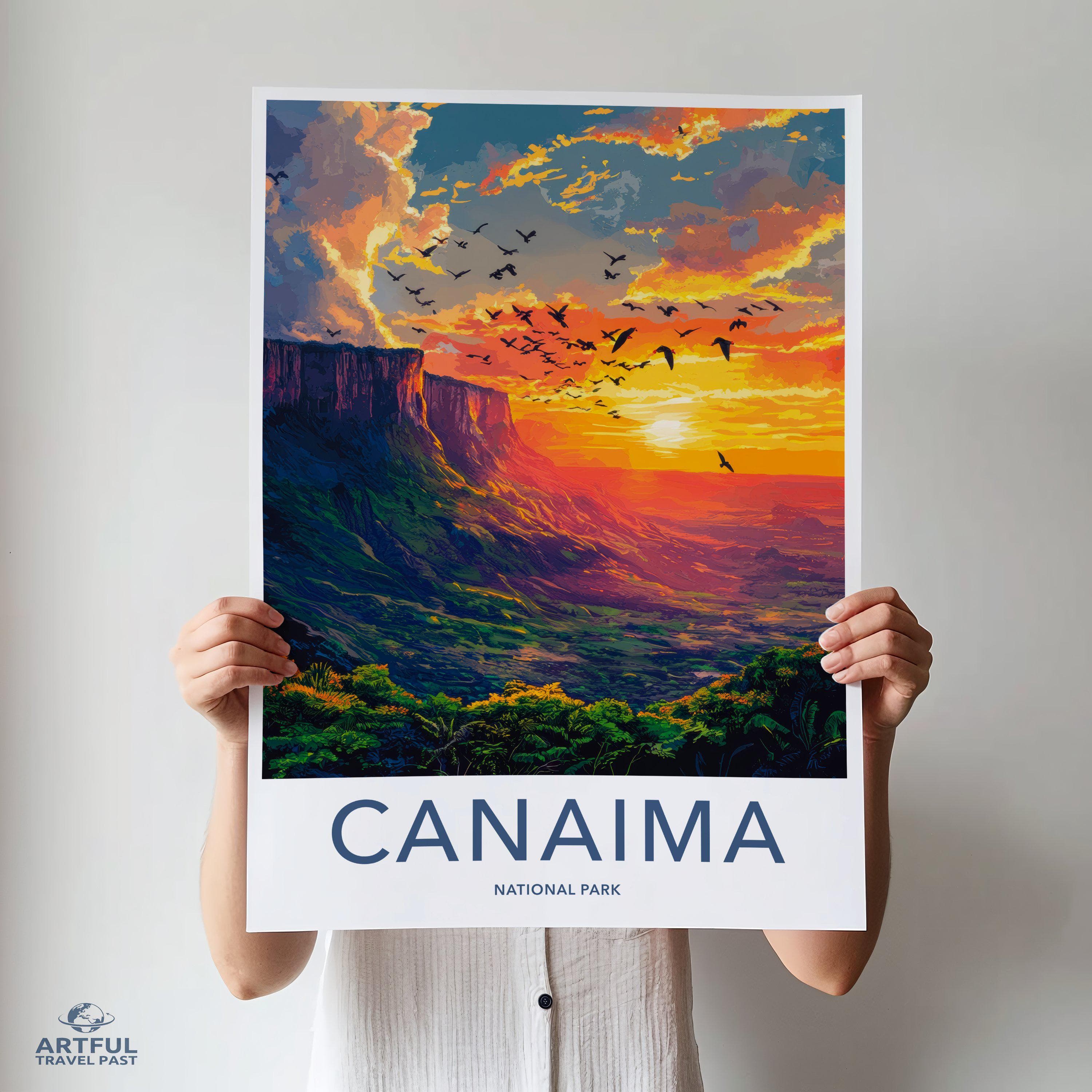 Canaima National Park Wall Art, Vibrant Sunset Landscape Print, Nature Inspired Decor, Scenic Art for Home or Office