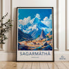 Sagarmatha National Park Wall Art, Himalayan Landscape Print, Colorful Mountain Decor, Everest Base Camp Art, Adventure Travel Poster