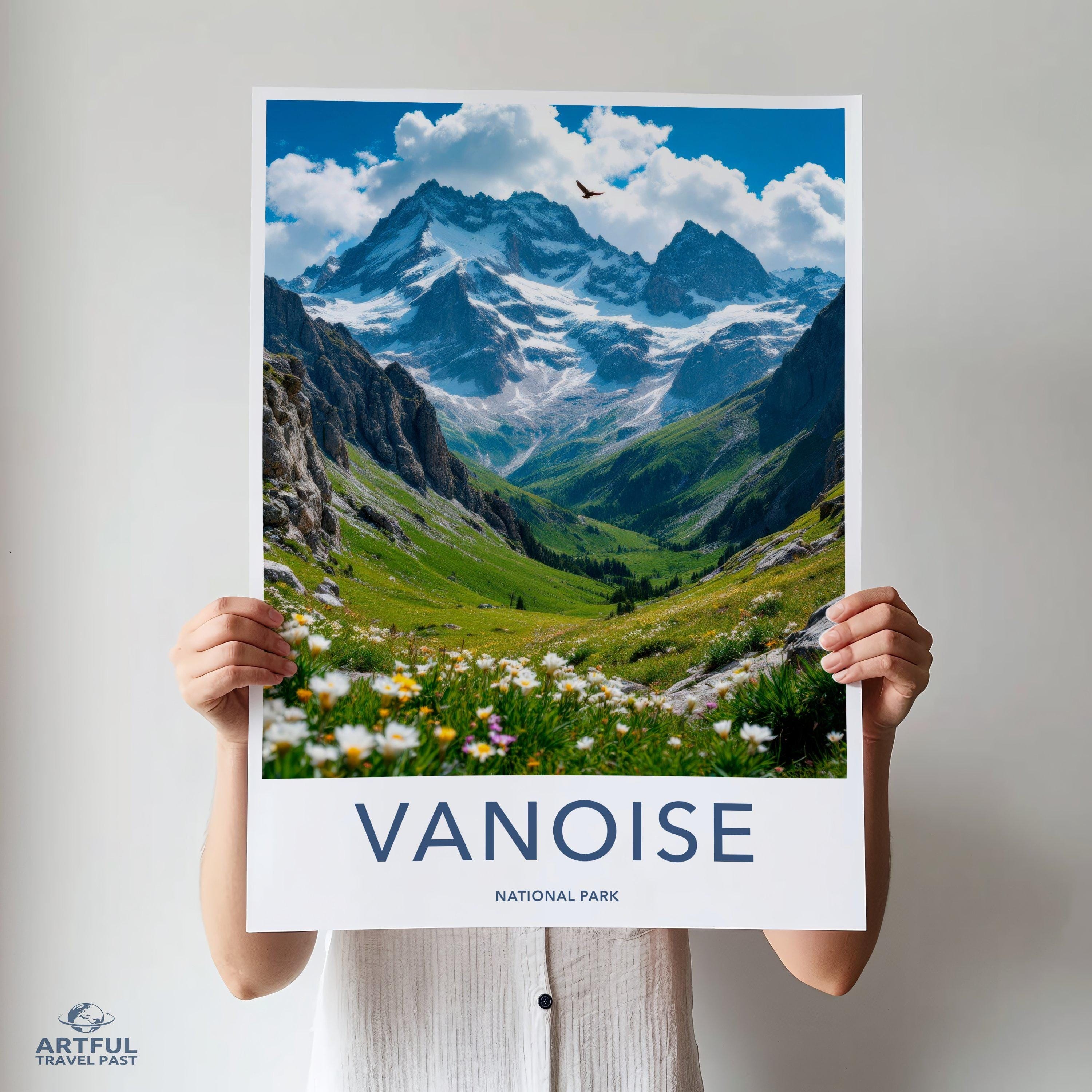 Vanoise National Park Mountain Landscape Wall Art, Nature Photography Print, Scenic Poster, Alpine Meadow, Home Decor, Art Print