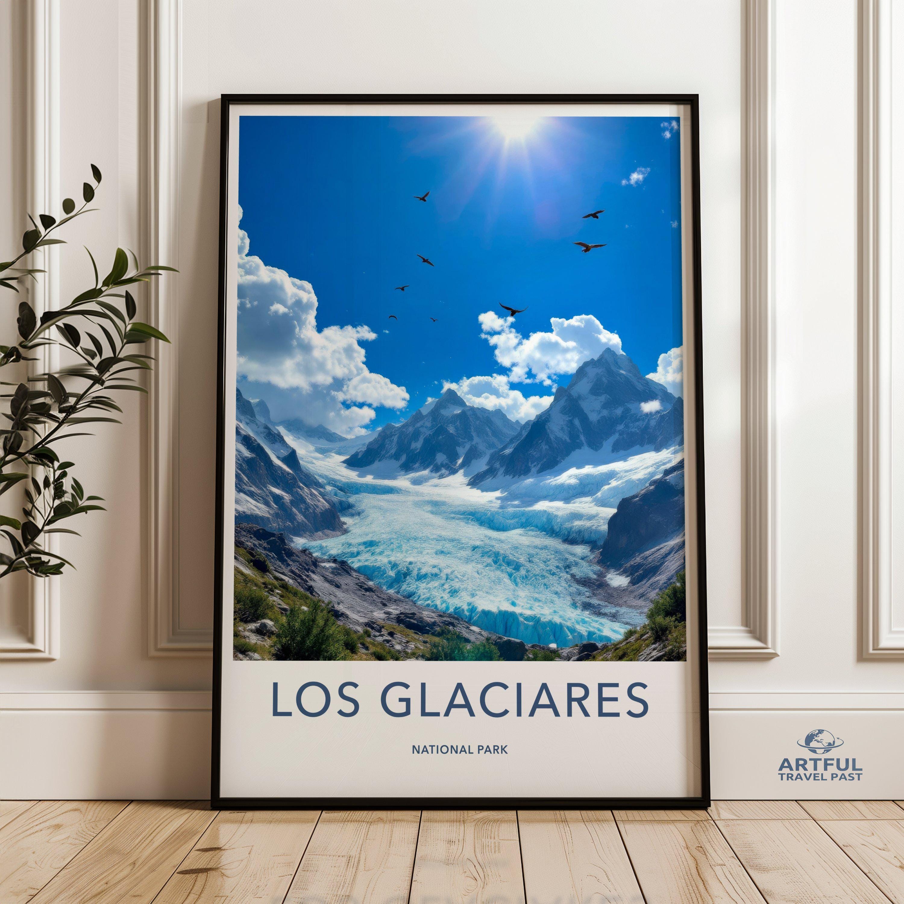 Los Glaciares National Park wall art, Stunning mountain wall print, Nature landscape poster, Glacier scenery art, Inspirational decor