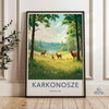 Woodland Deer Wall Art, Karkonosze National Park Poster, Scenic Nature Artwork, Forest Landscape Print, Rustic Home Decor