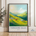 Yorkshire Dales Wall Art, England Landscape Print, Pastoral Scene Poster, Scenic Countryside Decor, Horse Field Painting, Sunny Hills