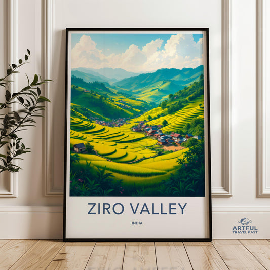 Ziro Valley India Wall Art, Vibrant Landscape Print, Scenic Nature Poster, Colorful Home Decor, Travel Themed Art, Stunning Mountain View