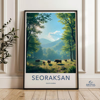 Nature landscape wall art, Scenic forest poster decor, Wild animals in forest print, Seoraksan South Korea photography wall art