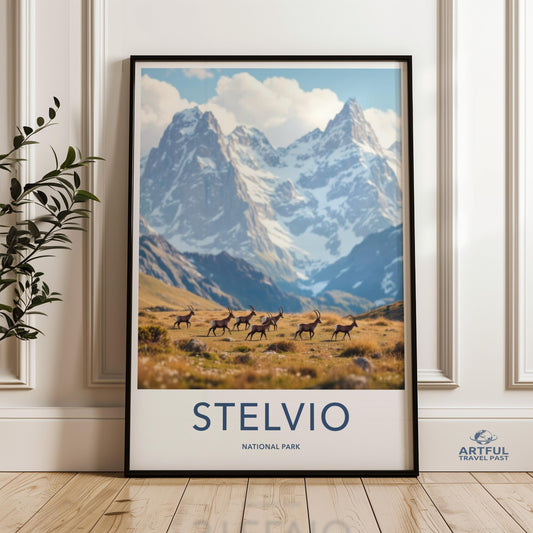 Stelvio National Park Wall Art, Alpine Scenery Poster, Mountain Landscape Print, Wildlife Decoration, Nature Photography Art