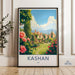Landscape Wall Art Print with Beautiful Garden Scene, Kashan City Artwork, Iran Travel Poster, Vintage Style Home Decor