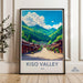 Kiso Valley Japan wall art, Beautiful Kiso Valley print, Modern landscape wall decor, Vibrant mountain village artwork, Scenic Japan poster