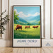 Bhutan landscape wall art, Jigme Dorji park print, mountain scenery poster, serene nature decor, peaceful meadow artwork