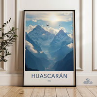 Huascaran Peru wall art, mountain sunrise print, landscape photography poster, Andes decor, nature lover gift, scenic artwork