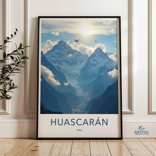 Huascaran Peru wall art, mountain sunrise print, landscape photography poster, Andes decor, nature lover gift, scenic artwork