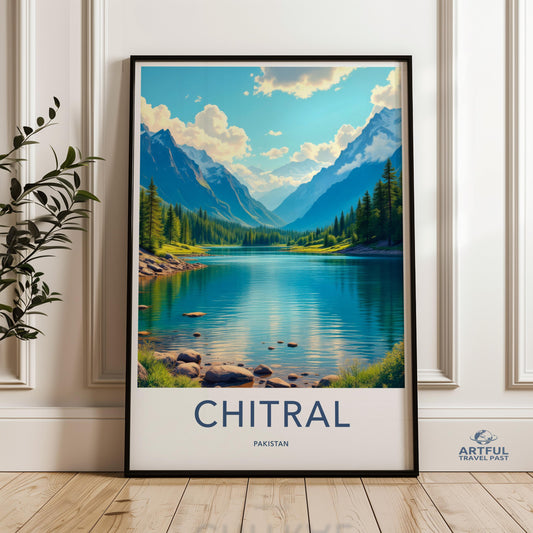 Chitral Scenic Wall Art, Pakistan Mountain Landscape Print, Nature Poster Art for Living Room, Beautiful Home Decor Gift Idea