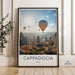 Hot Air Balloon over Cappadocia Wall Art, Scenic Turkey Landscape Print, Cappadocia Travel Poster, Balloon Ride Decor