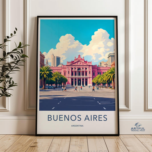 Buenos Aires Wall Art Print, Colorful Cityscape Poster, Argentina Travel Decor, Vibrant Buenos Aires Art, Modern Home Decor