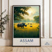 Rhino Nature Wall Art, Assam India Wildlife Poster, Serengeti Animals Print, Sunset Grassland Decor, Safari Landscape Artwork