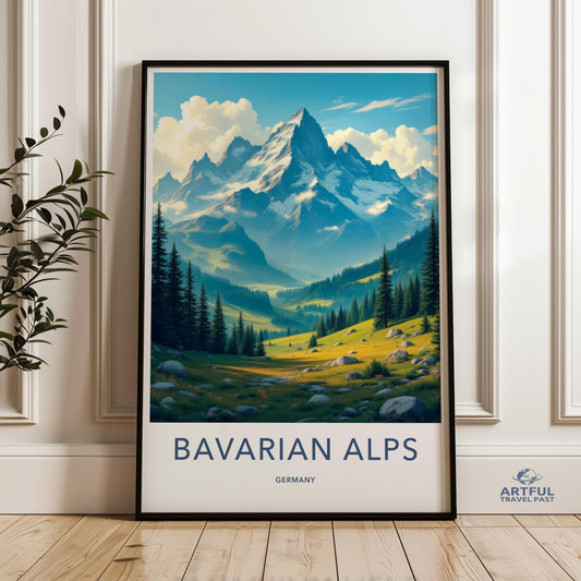 Bavarian Alps Wall Art, Germany Mountain Print, Nature Landscape Poster, Scenic Mountain Artwork, Alpine Decor, Travel Photography