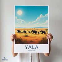 Yala National Park poster, Wildlife wall art, Safari decor, Elephant print, Nature scenery, Travel poster, Home decor, Gift idea