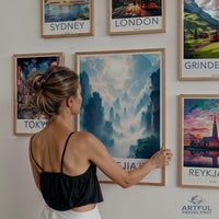 Cityscape wall art, Travel destination posters, Vintage city prints, Gallery wall decor, Retro cityscape art, Travel posters set
