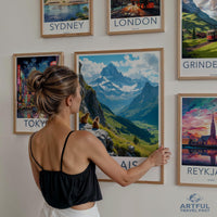 Travel Poster Set, Collection of World Travel Prints, Gallery Wall Decor, Artful Travel Past, Cityscape Art, International Poster Bundle