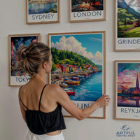 Cityscape Wall Art Prints, Travel Poster Set, Modern Home Decor, European City Art, Vibrant Cityscape Artwork, Gallery Wall Set