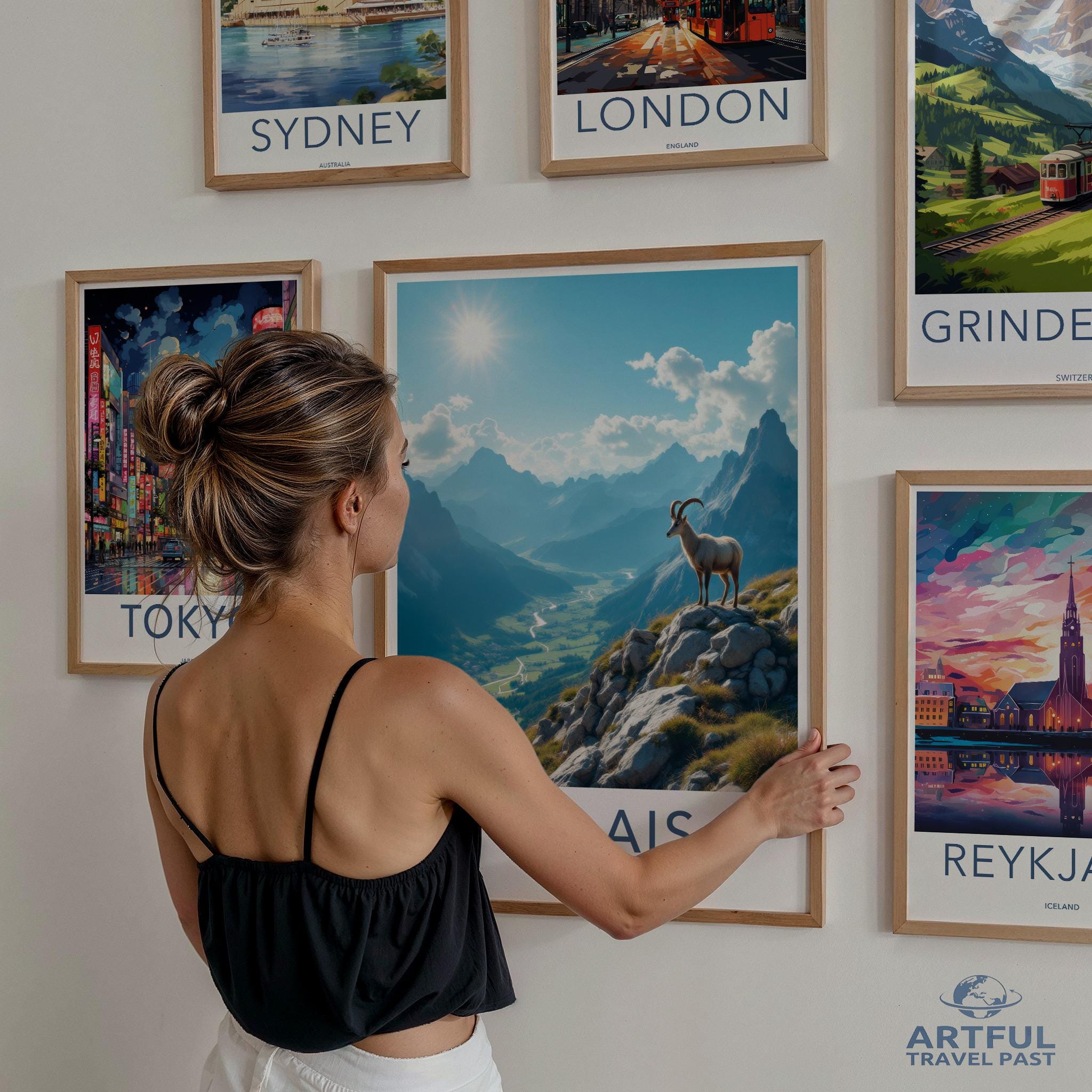 Travel Destination Poster Set, Vintage Style Wall Art, City and Nature Prints Collection, Home Decor, Travel Themed Wall Art