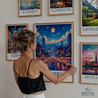 City Skyline Art Print, World Travel Poster, Cityscape Wall Art, Urban Landscape Print, Modern Home Decor, Gallery Wall Decor