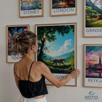 Wall art travel poster set, Vintage travel prints, Cityscape wall decor, Home office decoration, Travel themed artwork