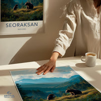 Seoraksan South Korea Poster, Nature Wall Art, Bear Photography Print, Scenic Wall Decor, Travel Poster, Wilderness Art