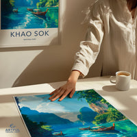 Khao Sok National Park Art Print, Thailand Scenic Landscape Poster, Wall Decor for Travel Lovers, Beautiful Nature Artwork