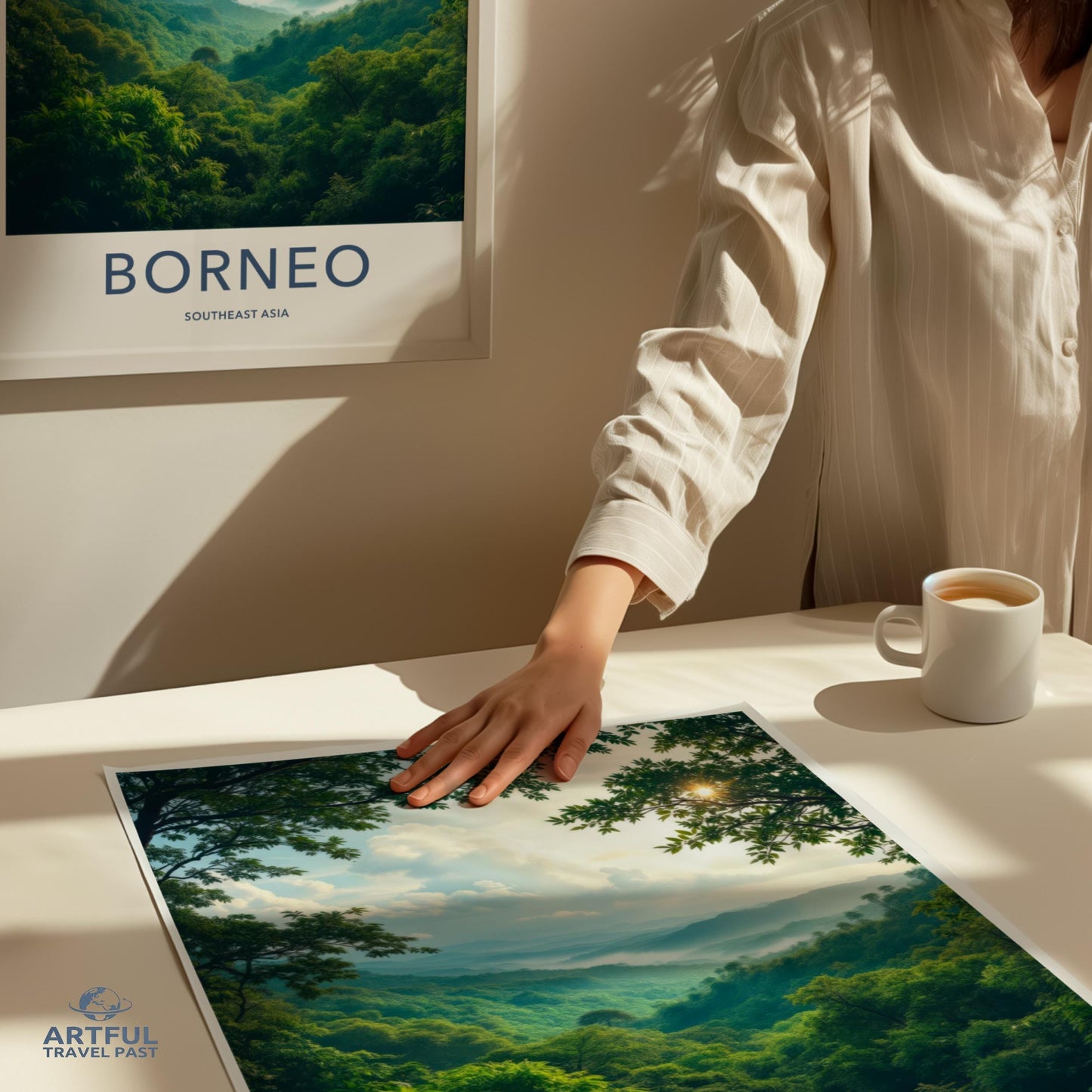 Borneo Travel Poster, Southeast Asia Landscape Wall Art, Nature Photography Print, Scenic Greenery Decor, Artistic Home Decor