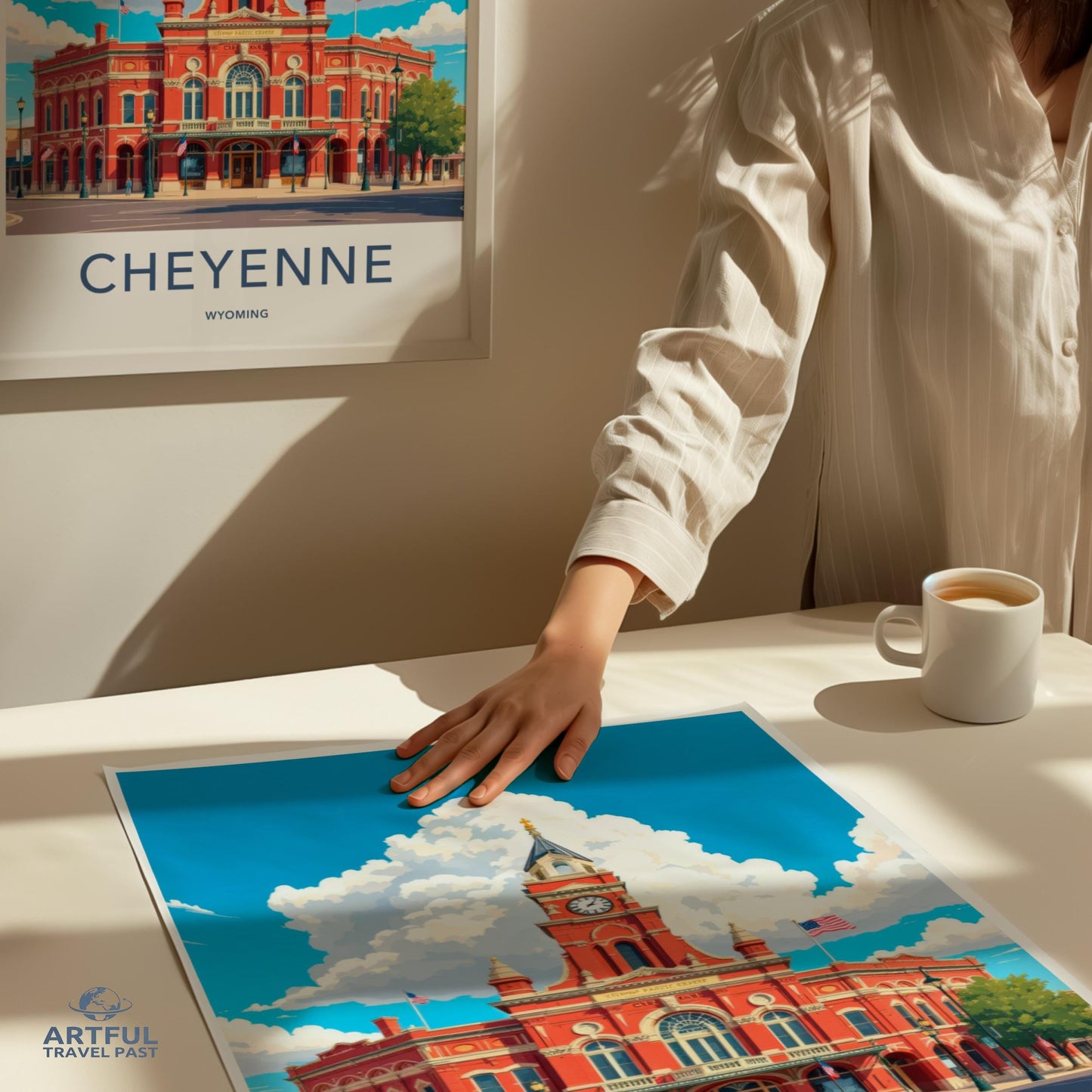 Cheyenne Wyoming Travel Poster, Vibrant Wall Art, City Landmark Print, Colorful Home Decor, Modern Artwork, Gift for Travelers