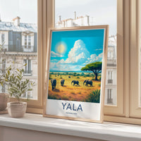 Yala National Park Poster, Elephant Landscape Art Print, Safari Wildlife Wall Décor, Nature Illustration Home Decor, Travel Poster