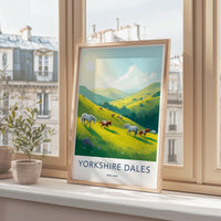 Yorkshire Dales England Art Print, Landscape Poster, Scenic Wall Art, Travel Artwork, Home Decor, Nature Illustration, Gift Idea