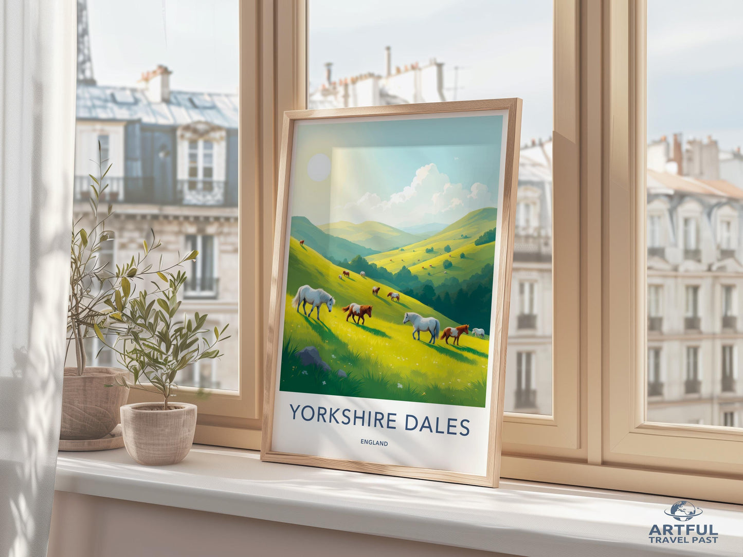 Yorkshire Dales England Art Print, Landscape Poster, Scenic Wall Art, Travel Artwork, Home Decor, Nature Illustration, Gift Idea